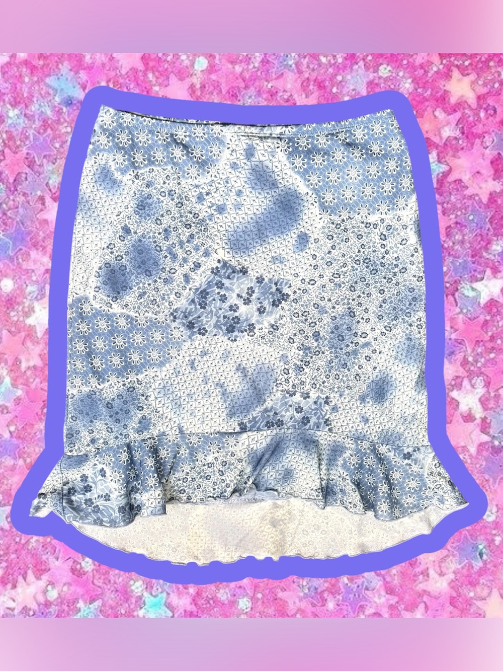 PS Perceptions vintage y2k cottagecore fairy hem miniskirt M L 90s skirt ruffle